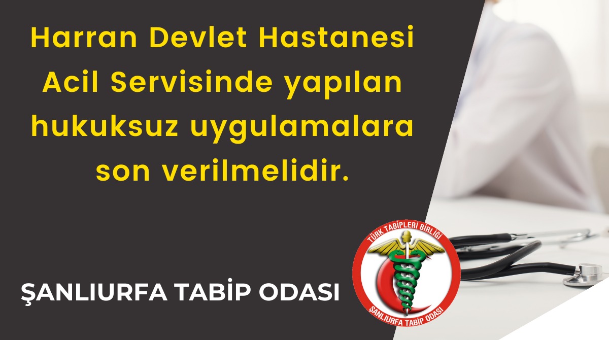 Şanlıurfa Tabipler Odasından Açıklama