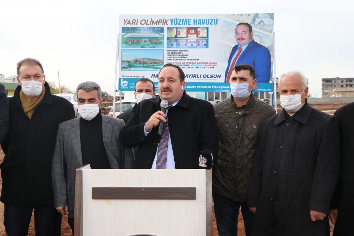 Viranşehir’de, 3 milyon 500 bin liralık yarı olimpik yüzme havuzunun temeli atıldı !!!