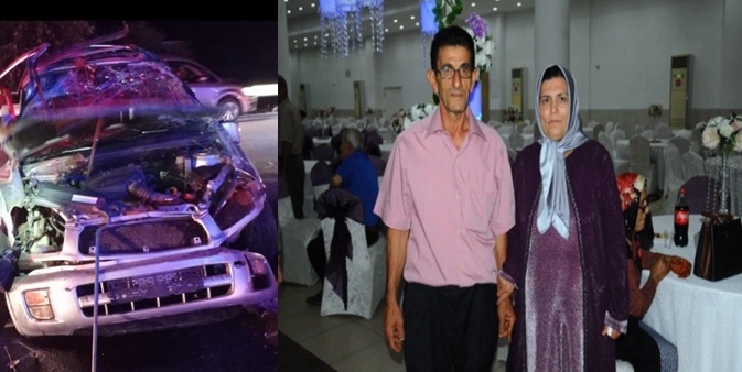 Kızlarının düğününe giden çift trafik kazası geçirdi