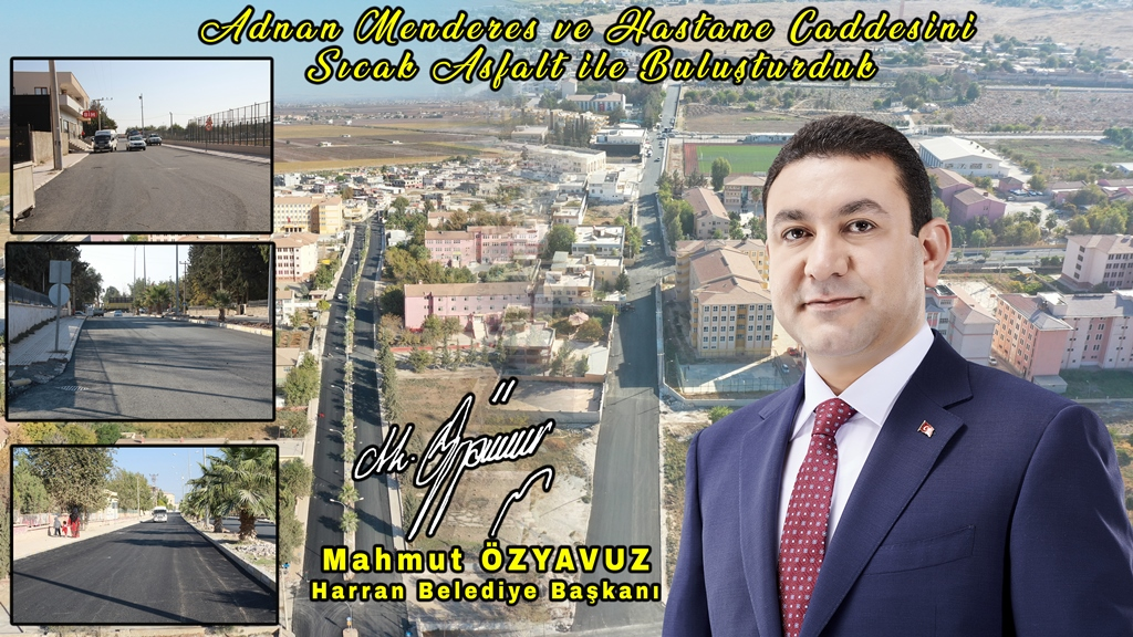 Harran'da sıcak asfalt çalışmaları devam ediyor