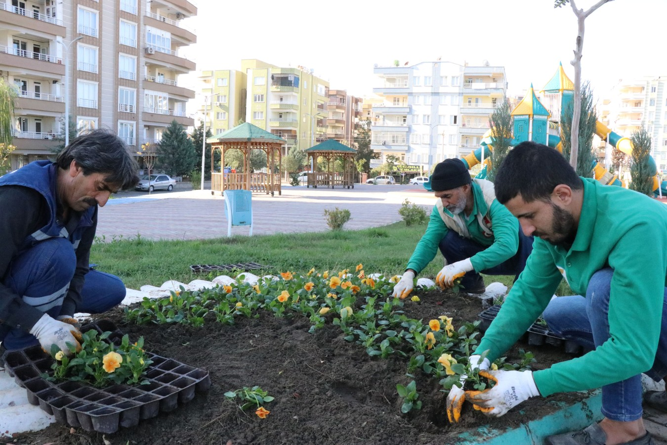 Haliliye'de peyzaj çalışmaları ile parklar yeşilleniyor