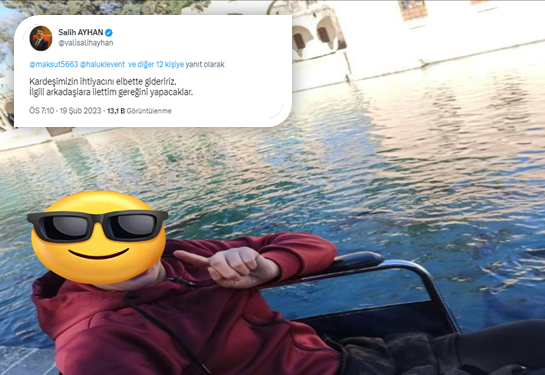 Vali Ayhan tweet duyarsız kalmadı! Gence destek çıktı
