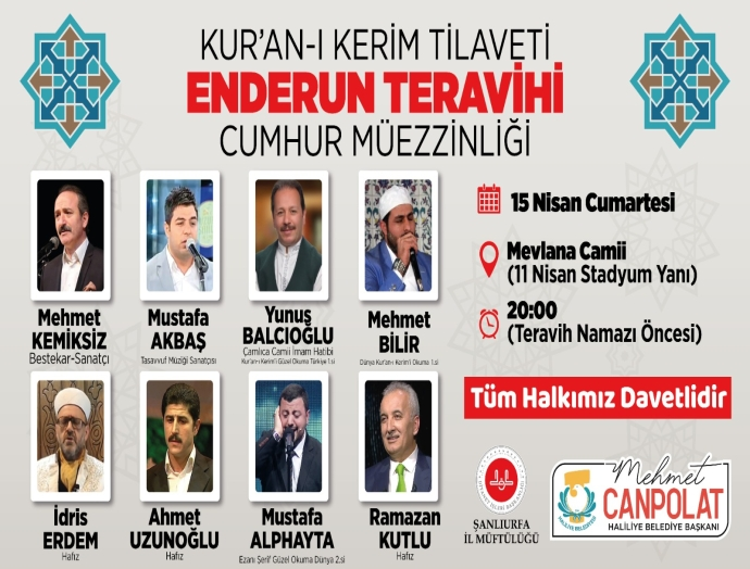 Haliliye Belediyesi'nden önemli geceye davet