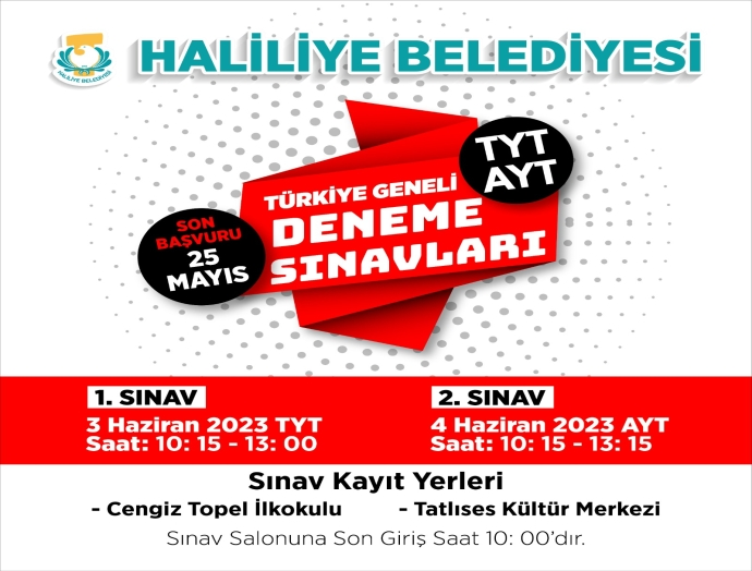 Haliliye belediyesinden ücretsiz deneme sınavı