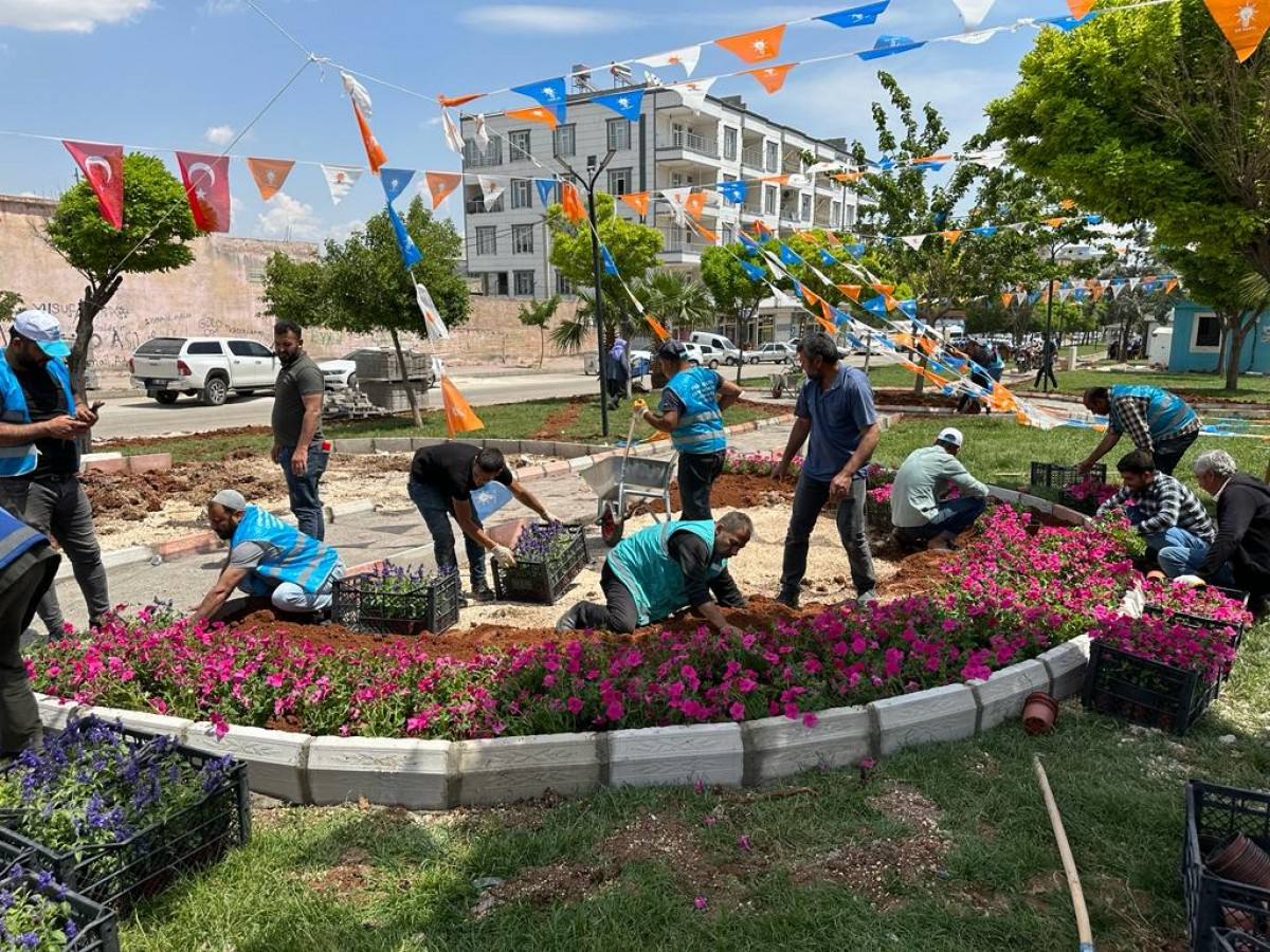 Eyyübiye parkları çiçeklerle renkleniyor