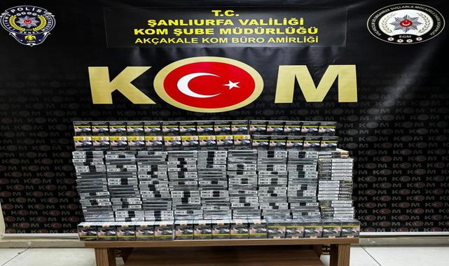 Akçakale'de çok sayıda kaçak sigara ele geçirildi