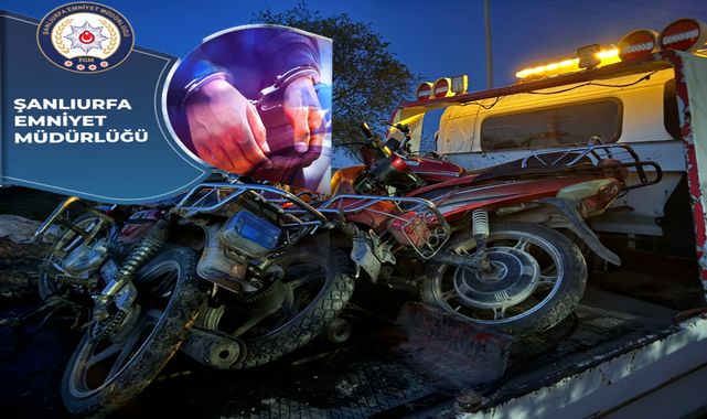 Viranşehir'de çalıntı motosikletler ele geçirildi! 1 kişi gözaltına alındı
