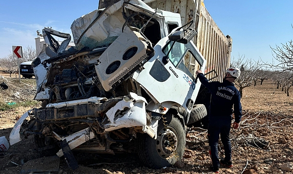Şanlıurfa'da Kamyon Şoförü Kontrolü Kaybedince Fıstık Bahçesine Girdi!