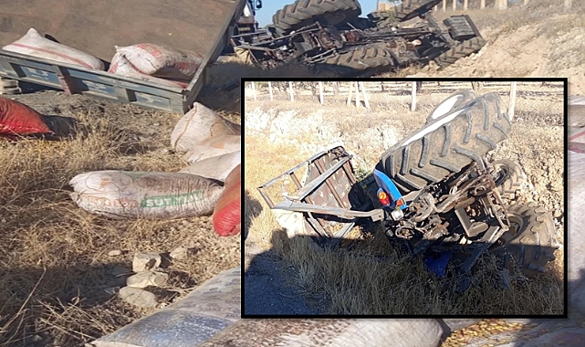 Şanlıurfa Birecik’te Traktör Kazası Sürücü Ölümden Döndü!