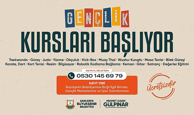 Şanlıurfa Büyükşehir Belediyesi, Gençler İçin Kapılarını Açtı! İşte O Kurslar Sizi Bekliyor