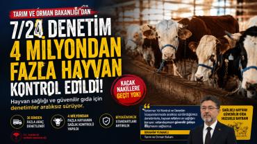 Bakanlıktan Sıkı Denetim 4 Milyondan Fazla Hayvan Kontrol Edildi