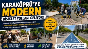 Karaköprü'ye Modern Bisiklet Yolları Geliyor
