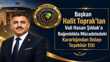 Başkan Halit Toprak'tan Vali Hasan Şıldak'a Anlamlı Teşekkür